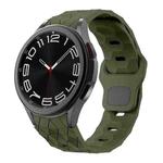 For Samsung Galaxy Watch 6 / 6 Classic Football Pattern Reverse Buckle Silicone Watch Band(Army Green)