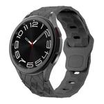 For Samsung Galaxy Watch 6 / 6 Classic Football Pattern Reverse Buckle Silicone Watch Band(Grey)