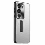 For vivo S17 Pro Frosted Metal Hybrid TPU Holder Phone Case(Silver)