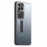 For vivo S18 Pro Frosted Metal Hybrid TPU Holder Phone Case(Blue)