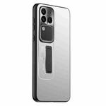 For vivo S18 Pro Frosted Metal Hybrid TPU Holder Phone Case(Silver)