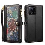 For Xiaomi 13T / 13T Pro / Redmi K60 Ultra ESEBLE Star Series Lanyard Zipper Wallet RFID Leather Phone Case(Black)