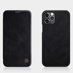 For iPhone 12 / 12 Pro NILLKIN QIN Series Crazy Horse Texture Horizontal Flip Leather Case with Card Slot(Black)