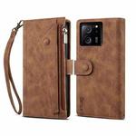 For Xiaomi 13T / 13T Pro / Redmi K60 Ultra ESEBLE Retro Frosted RFID Leather Phone Case(Brown)