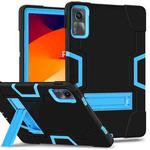 For Xiaomi Redmi Pad SE 11 2023 Contrast Color Silicone Hybrid PC Tablet Case with Holder(Black Blue)