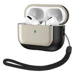 For AirPods Pro 2 Electroplated Leather Texture Wireless Earphones Protective Case(Titanium Grey)