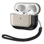 For AirPods Pro Electroplated Leather Texture Wireless Earphones Protective Case(Titanium Grey)