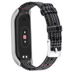 For Xiaomi Mi Band 4 / 3 XM Matte Silver Frame + Canvas Watch Band, Size:L(Black Gray)