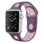 For Apple Watch Series 7 41mm / 6 & SE & 5 & 4 40mm / 3 & 2 & 1 38mm Two-tone Silicone Open Watch Band(Light Purple+Light Pink)