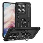 For Motorola Edge 5G 2025 Shockproof TPU + PC Phone Case with Holder(Black)