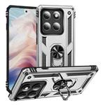 For Motorola Edge 5G 2025 Shockproof TPU + PC Phone Case with Holder(Silver)