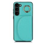 For Samsung Galaxy S23+ 5G YM007 Ring Holder Card Bag Skin Feel Phone Case(Green)