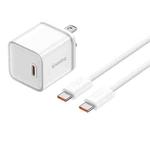 Baseus GaN5S 30W USB-C / Type-C Port GaN Fast Charger with 100W Charging Cable, US Plug(White)