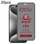 For iPhone 15 Pro 25pcs Full Coverage Frosted Privacy Ceramic Film