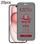 For iPhone 15 25pcs Full Coverage Frosted Privacy Ceramic Film
