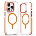 For iPhone 14 Pro Dual-Color Clear Acrylic Hybrid TPU MagSafe Phone Case(Orange)