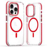 For iPhone 14 Pro Dual-Color Clear Acrylic Hybrid TPU MagSafe Phone Case(Red)