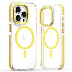 For iPhone 13 Pro Dual-Color Clear Acrylic Hybrid TPU MagSafe Phone Case(Yellow)