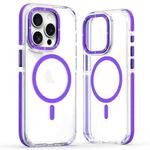 For iPhone 12 Pro Max Dual-Color Clear Acrylic Hybrid TPU MagSafe Phone Case(Purple)