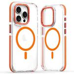 For iPhone 12 Pro Dual-Color Clear Acrylic Hybrid TPU MagSafe Phone Case(Orange)