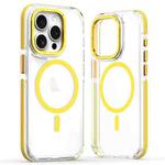 For iPhone 12 Pro Dual-Color Clear Acrylic Hybrid TPU MagSafe Phone Case(Yellow)