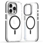 For iPhone 11 Pro Max Dual-Color Clear Acrylic Hybrid TPU MagSafe Phone Case(Black)
