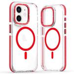 For iPhone 11 Dual-Color Clear Acrylic Hybrid TPU MagSafe Phone Case(Red)