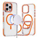 For iPhone 16 Pro Dual-Color Clear Acrylic Hybrid TPU MagSafe Phone Case(Orange)