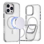 For iPhone 16 Pro Dual-Color Clear Acrylic Hybrid TPU MagSafe Phone Case(Grey)