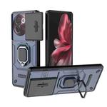 For vivo V30e 5G Global Sliding Camshield TPU + PC Shockproof Phone Case with Holder(Blue)
