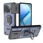 For vivo iQOO Z9 Turbo 5G Sliding Camshield TPU + PC Shockproof Phone Case with Holder(Blue)