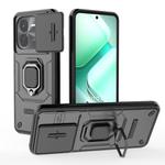 For vivo iQOO Z9X 5G Sliding Camshield TPU + PC Shockproof Phone Case with Holder(Black)