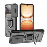 For vivo iQOO Z10 Turbo 5G Sliding Camshield TPU + PC Shockproof Phone Case with Holder(Black)