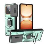 For vivo iQOO Z10 Turbo 5G Sliding Camshield TPU + PC Shockproof Phone Case with Holder(Green)