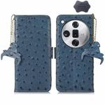 For OPPO Find X7 Pro / Find X7 Ultra Ostrich Pattern Genuine Leather RFID Phone Case(Blue)