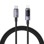 USAMS US-SJ672 Type-C To 8 Pin 30W Fast Charge Digital Display Data Cable, Length: 1.2m(Black)