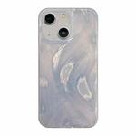 For iPhone 13 Hot Silver Stamp Gradient Feather Acrylic Hybrid TPU Phone Case(Silver)