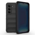 For Infinix Hot 50 Pro 4G Global Magic Shield TPU + Flannel Phone Case(Black)