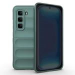 For Infinix Hot 50 Pro 4G Global Magic Shield TPU + Flannel Phone Case(Dark Green)
