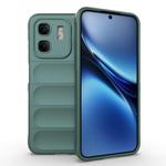 For Infinix Hot 50i 4G Global Magic Shield TPU + Flannel Phone Case(Dark Green)