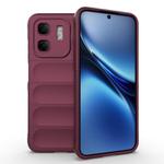 For Infinix Hot 50i 4G Global Magic Shield TPU + Flannel Phone Case(Wine Red)