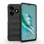 For Tecno Spark 20 Magic Shield TPU + Flannel Phone Case(Black)