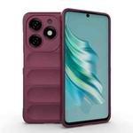 For Tecno Spark 20 Magic Shield TPU + Flannel Phone Case(Wine Red)