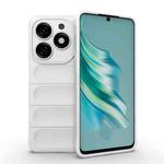 For Tecno Spark 20 Magic Shield TPU + Flannel Phone Case(White)