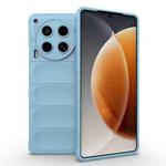For Tecno Camon 30 4G Global Magic Shield TPU + Flannel Phone Case(Light Blue)