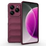 For Tecno Spark 20 Pro 4G Global Magic Shield TPU + Flannel Phone Case(Wine Red)