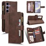 For Samsung Galaxy S24 5G Litchi Texture Zipper Leather Phone Case(Brown)