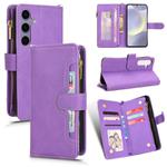 For Samsung Galaxy S24 5G Litchi Texture Zipper Leather Phone Case(Purple)