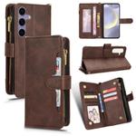 For Samsung Galaxy S25+ 5G Litchi Texture Zipper Leather Phone Case(Brown)