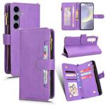 For Samsung Galaxy S25+ 5G Litchi Texture Zipper Leather Phone Case(Purple)